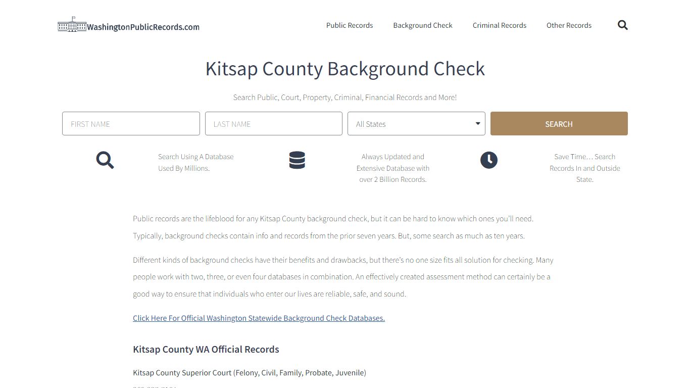 Kitsap County Background Check - WashingtonPublicRecords.com